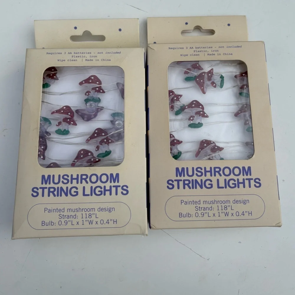 Lot of 2 Urban Outfitters Mushroom String Lights